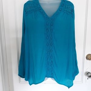 NEW DIRECTIONS Tunic Top Teal Size XL